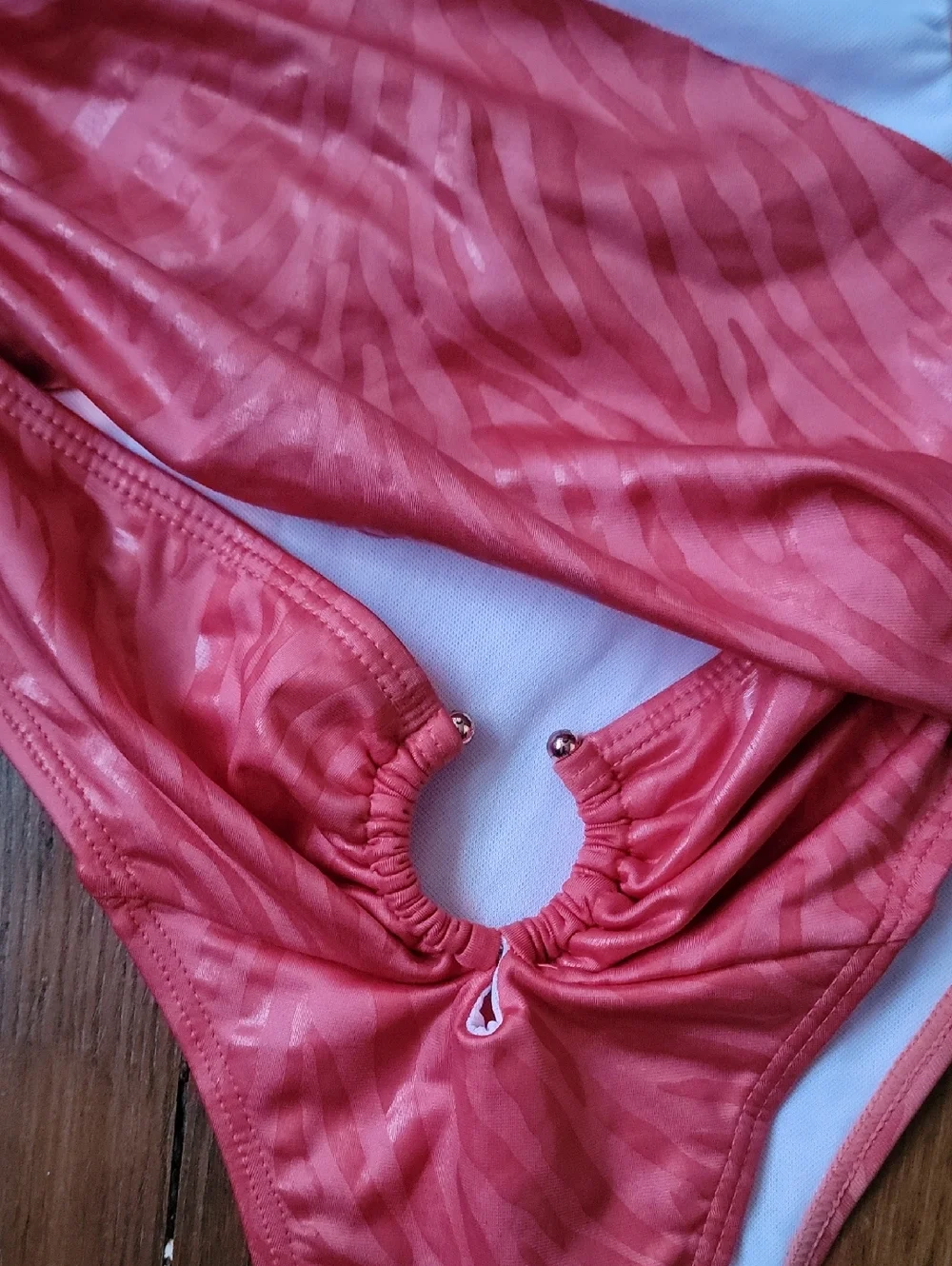 SHEIN Pink Cutout One-Piece Swimsuit w Ring Details New